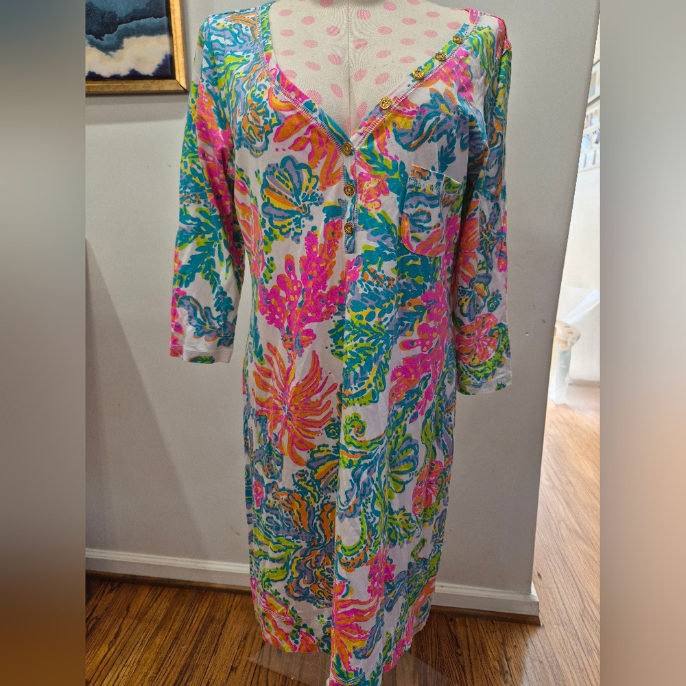 Lilly Pulitzer Palmetto Dress Resort White Casa Marina Size L